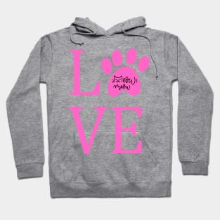 Dog Paw Cat Paw heart love puppy foot kitten Animal symbol Hoodie